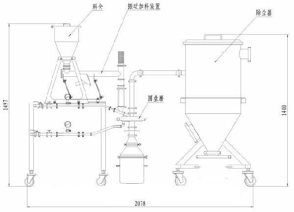 MQP02螺旋式圓盤(pán)氣流粉碎機(jī)結(jié)構(gòu)圖