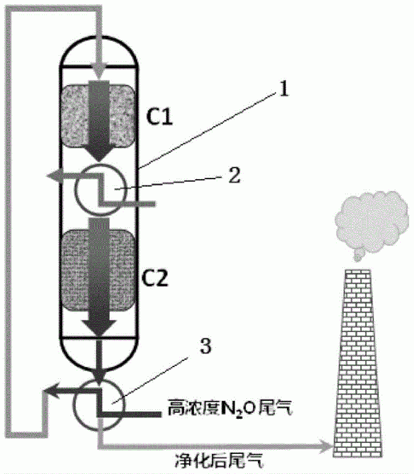 含高濃度笑氣的廢氣凈化系統(tǒng)及方法