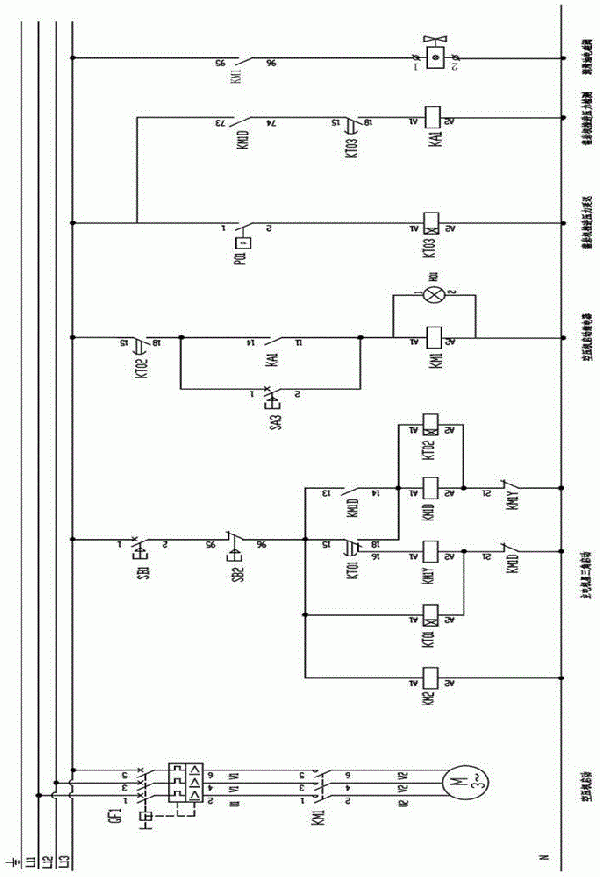 鑿巖臺車空壓機啟停保護控制電路的制作方法