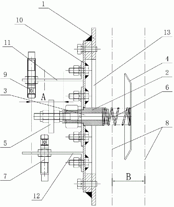 帶式輸送機(jī)二級(jí)跑偏感應(yīng)裝置