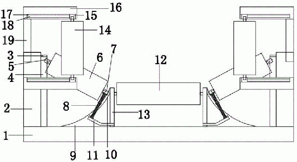 井下帶式輸送機(jī)可自移式調(diào)偏托輥裝置
