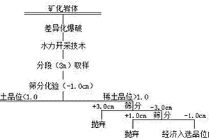 差異化爆破水力開采細(xì)網(wǎng)脈稀土礦化巖石的方法