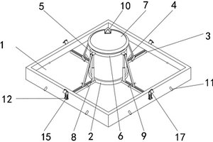 適應(yīng)轉(zhuǎn)盤式鋼包頂升的鋼包托架