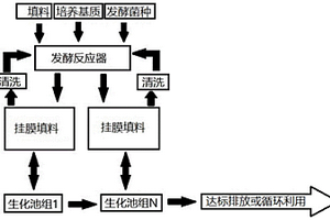 通過(guò)發(fā)酵反應(yīng)器在填料上掛膜并向生化池轉(zhuǎn)移的方法