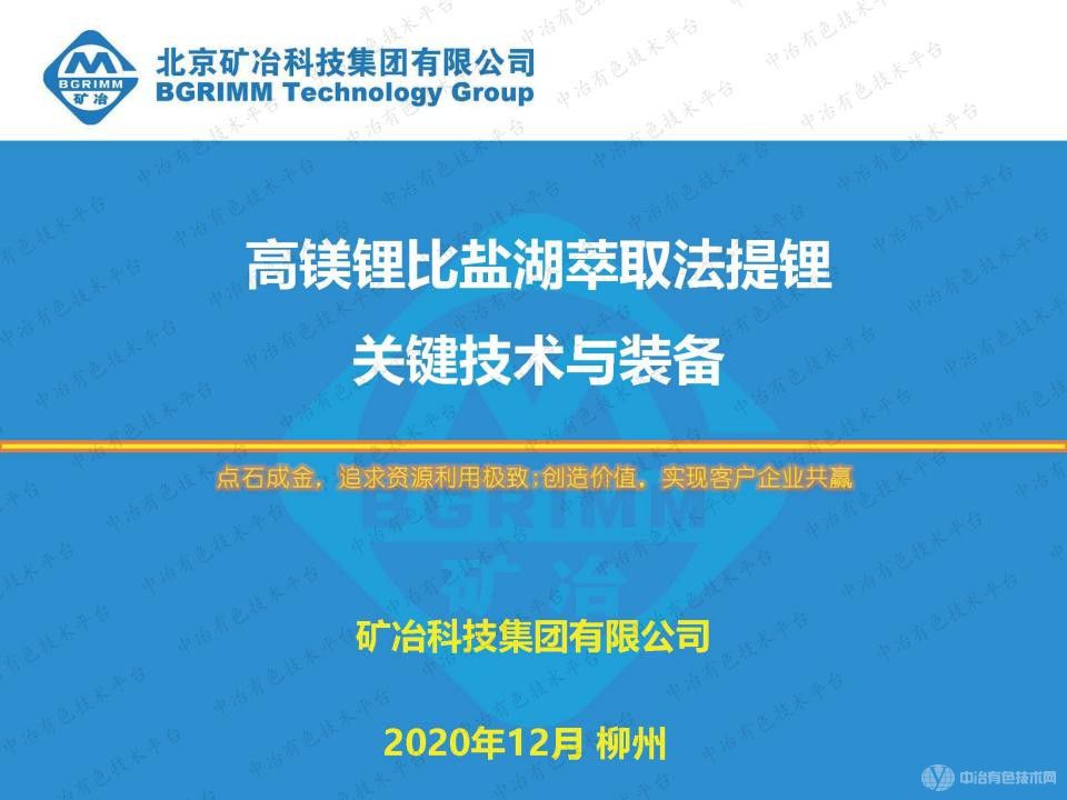 高鎂鋰比鹽湖萃取法提鋰關鍵技術與裝備