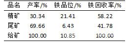 弱磁選實(shí)驗(yàn)結(jié)果