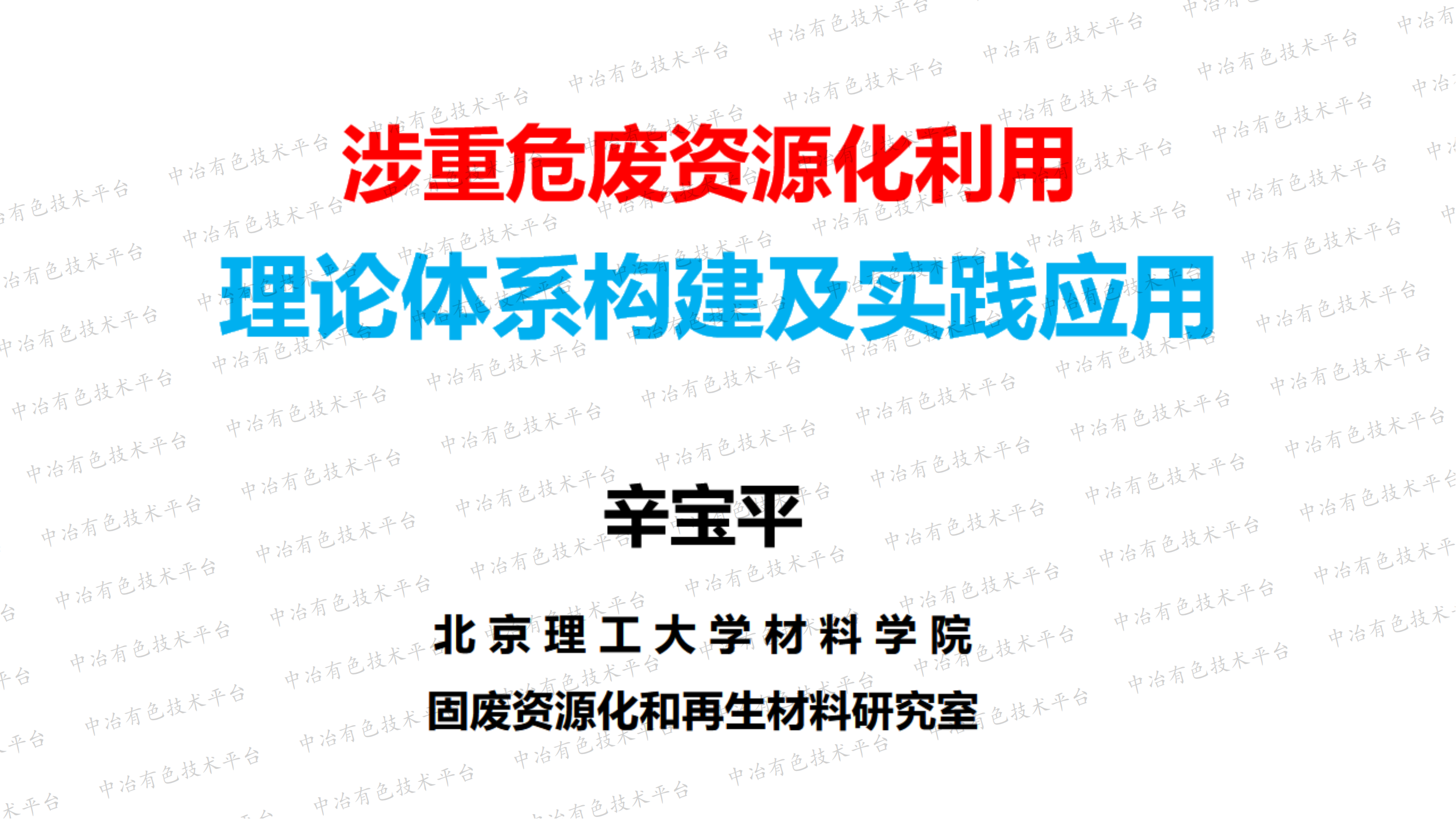 涉重危廢資源化利用理論體系構建及實踐應用